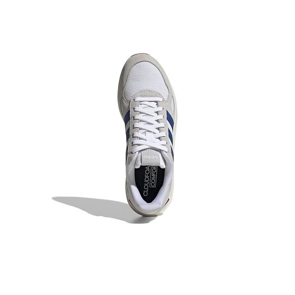 NWT Adidas Run 84 Men\'s Running Shoes White/Team Royal Blue/Grey - 9 main image 5